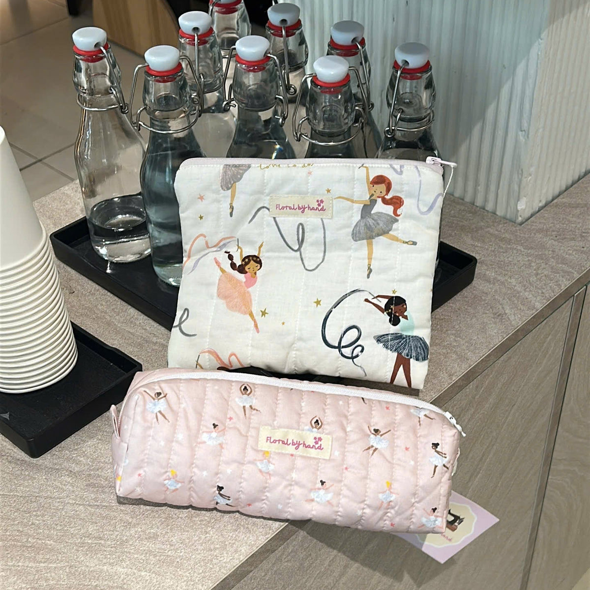 Ballerina Pink Quilted Baguette Pouch