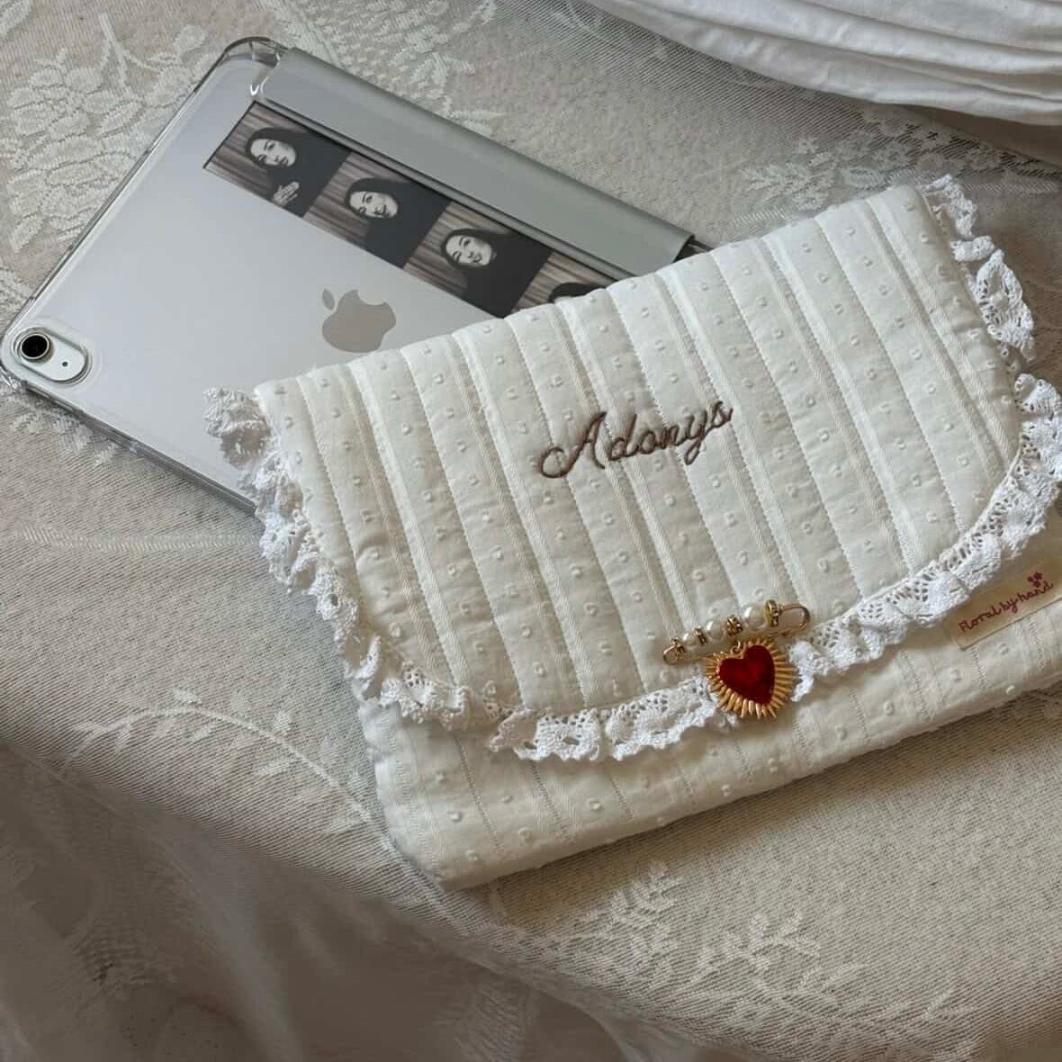 Letter Shaped Ruffles Pouch For Cosmetic & Ipad