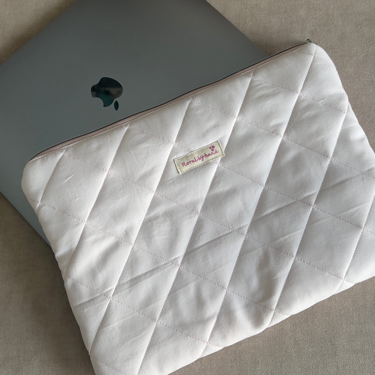 pink pastel solid quilted laptop sleeves