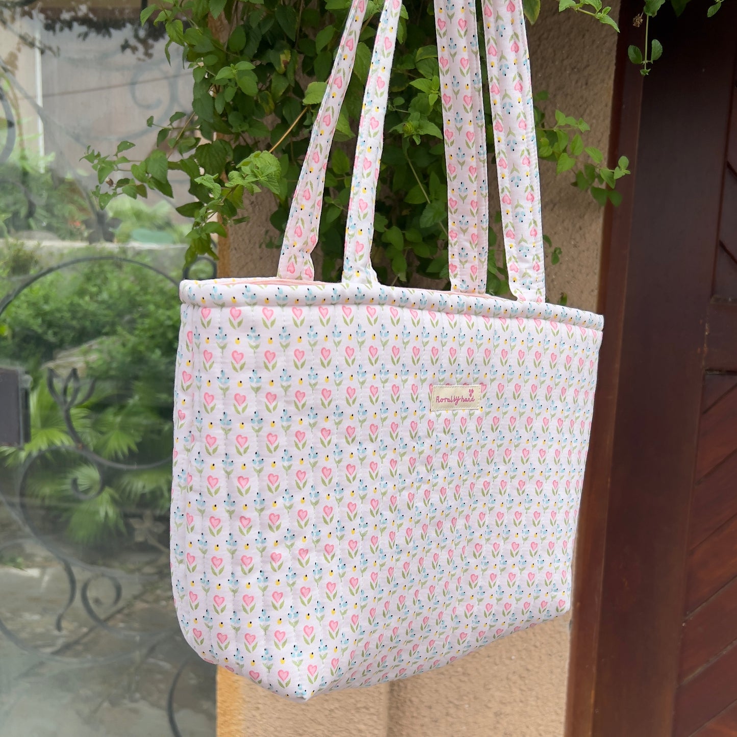 Pink Heart-Tulip Tote