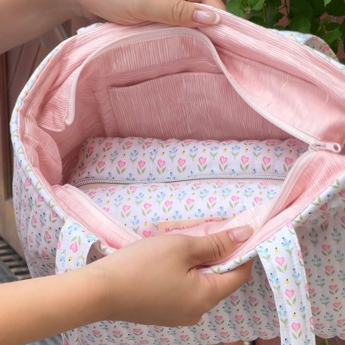 Pink Heart-Tulip Tote