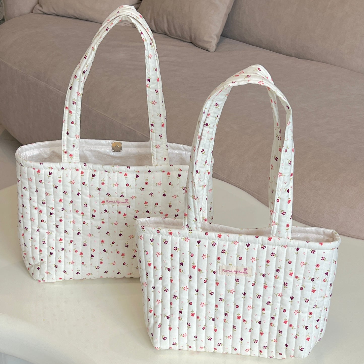 Flower Toss Quilted Tote Bag
