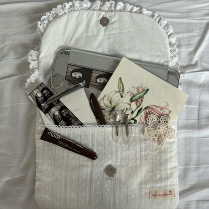 Letter Shaped Ruffles Pouch For Cosmetic & Ipad