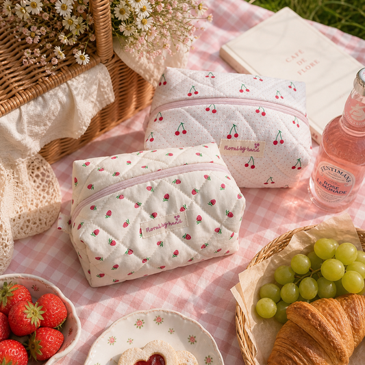 Strawberry Cherry Makeup Bag