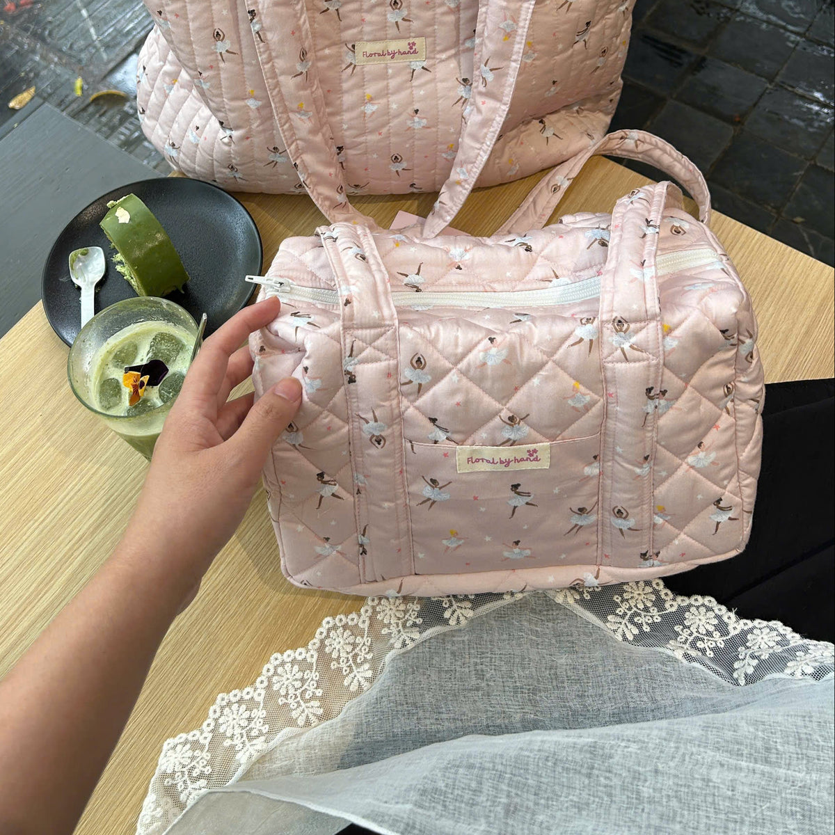 Ballerina Pink Quilted Duffle Bag