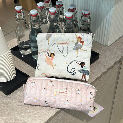 Ballerina Pink Quilted Baguette Pouch