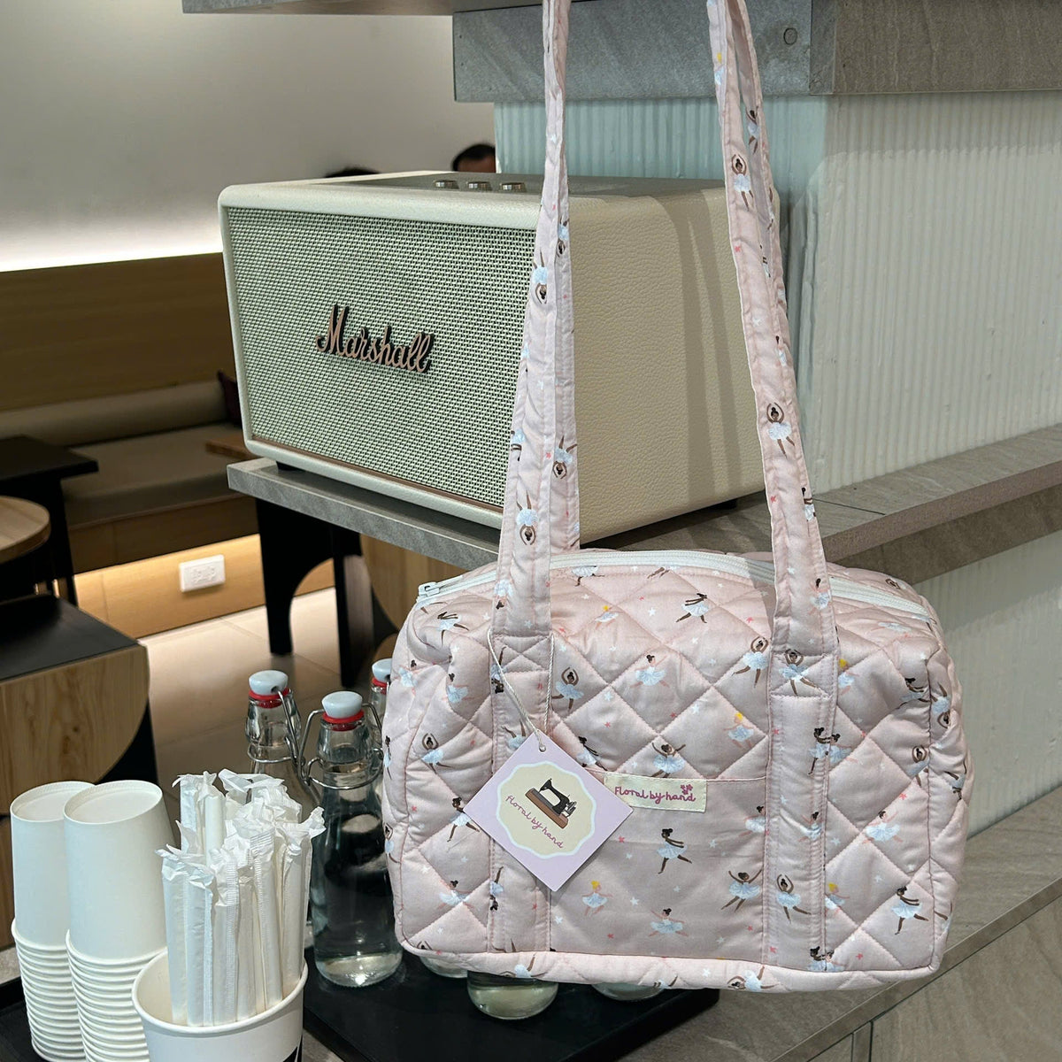 Ballerina Pink Quilted Duffle Bag