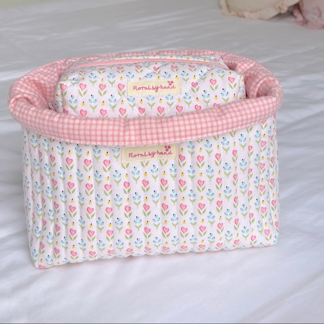 Tulip Printed Cosmetic Pouch