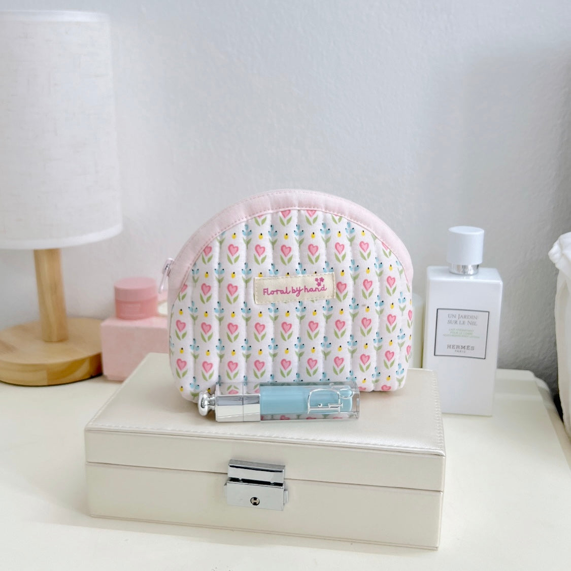 Tulip Printed Cosmetic Pouch