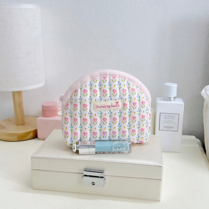 Tulip Printed Cosmetic Pouch