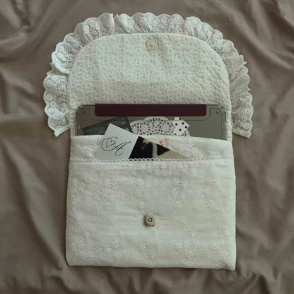 Letter Shaped Ruffles Pouch For Cosmetic & Ipad