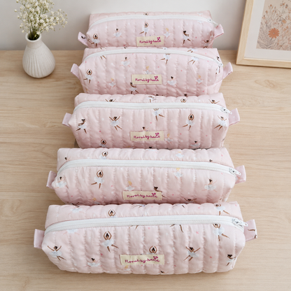 Ballerina Pink Quilted Baguette Pouch