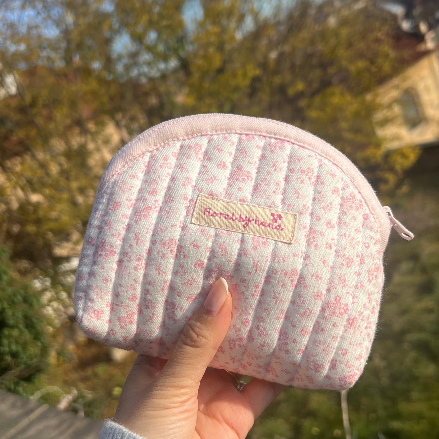 Túi đựng mỹ phẩm trang điểm vỏ sò hồng thủ công Ví đựng tiền xu 