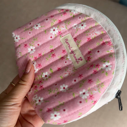 Túi đựng mỹ phẩm trang điểm vỏ sò hồng thủ công Ví đựng tiền xu 