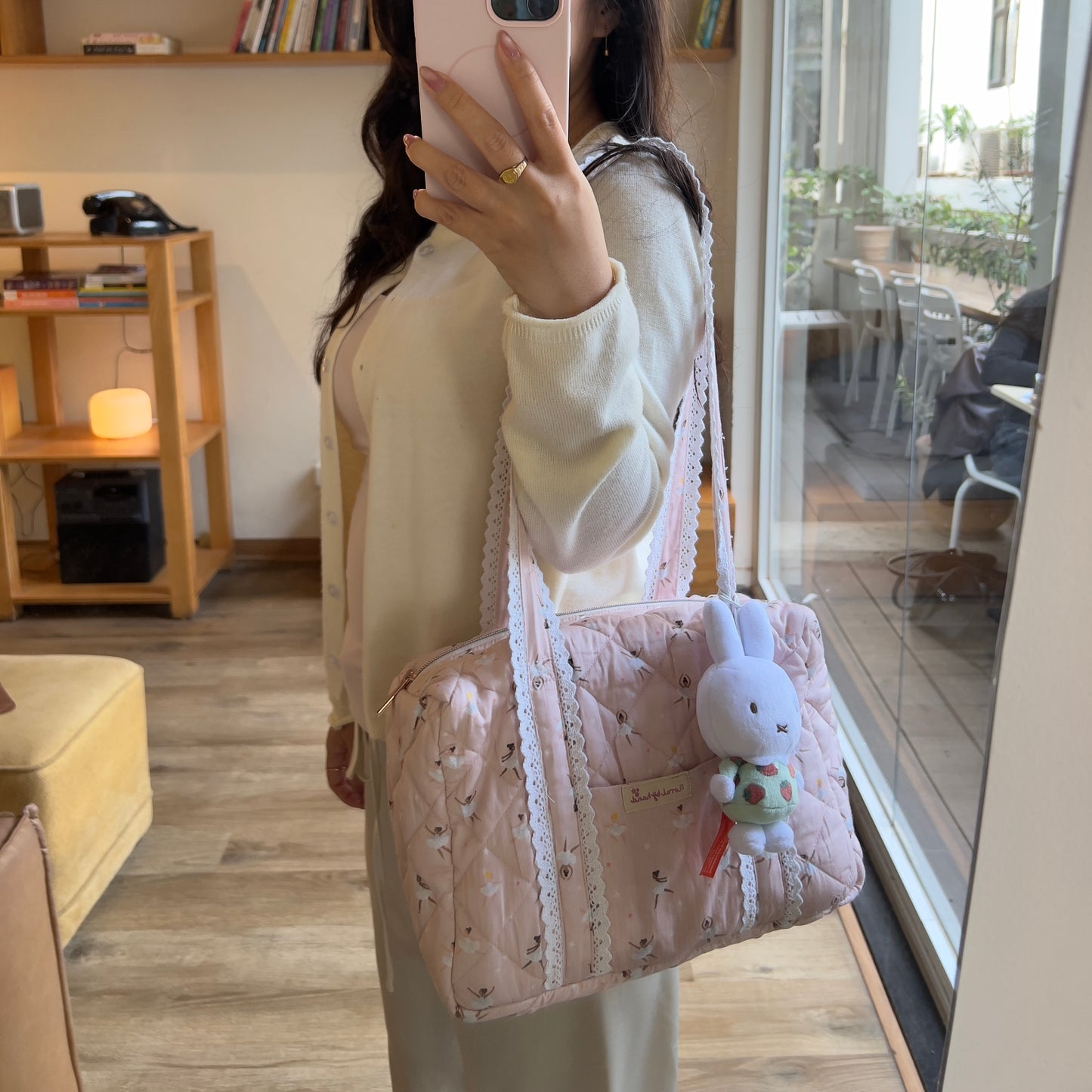Ballerina Pink Quilted Duffle Bag