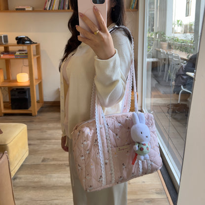Ballerina Pink Quilted Duffle Bag