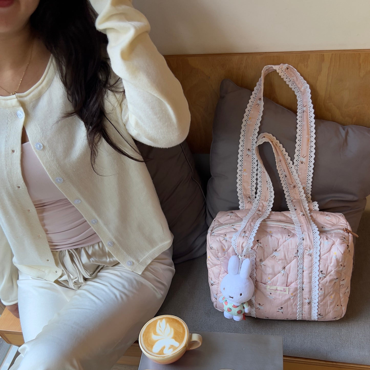 Ballerina Pink Quilted Duffle Bag