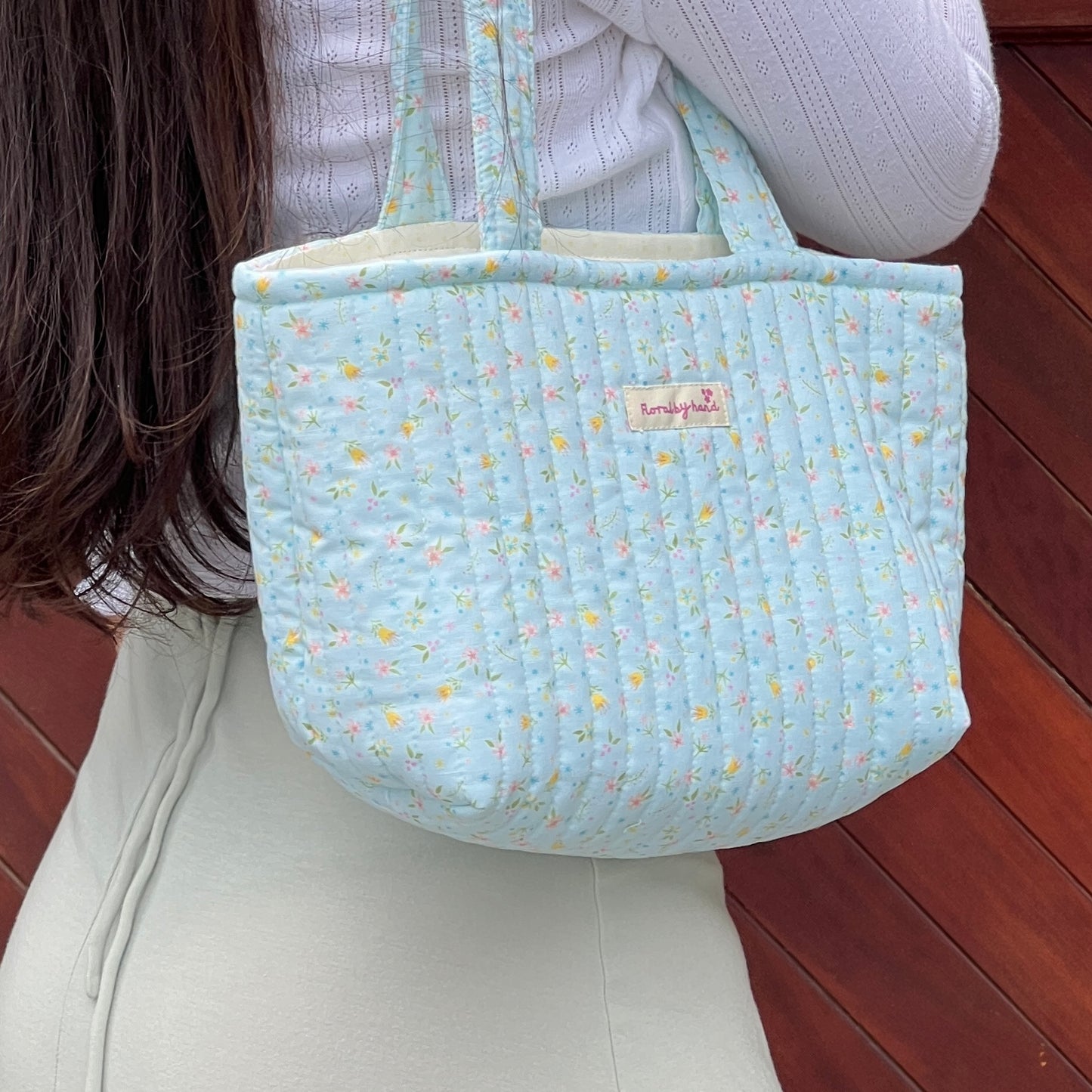Minty Flowers Tote