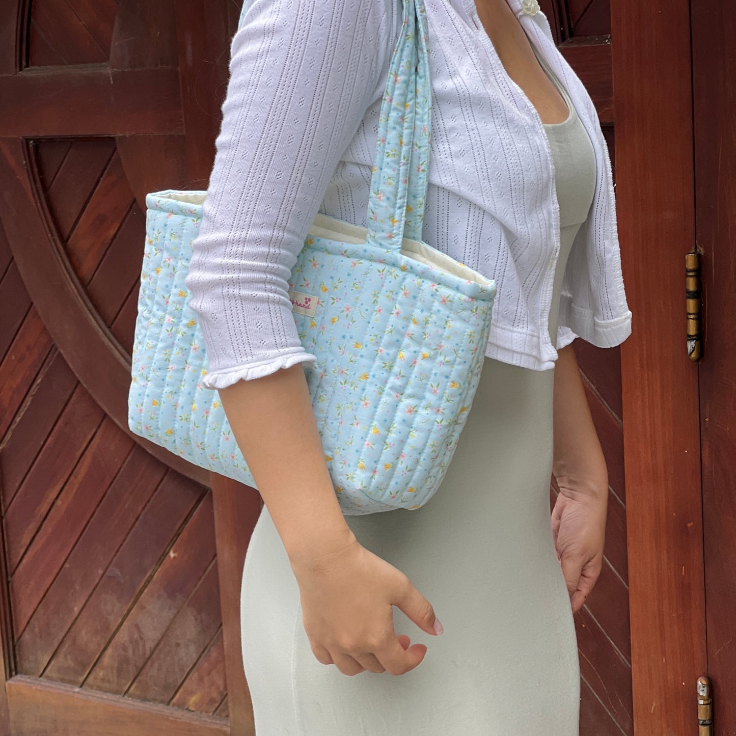 Minty Flowers Tote