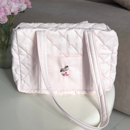 Pastel Pink Quilted Duffle Bag