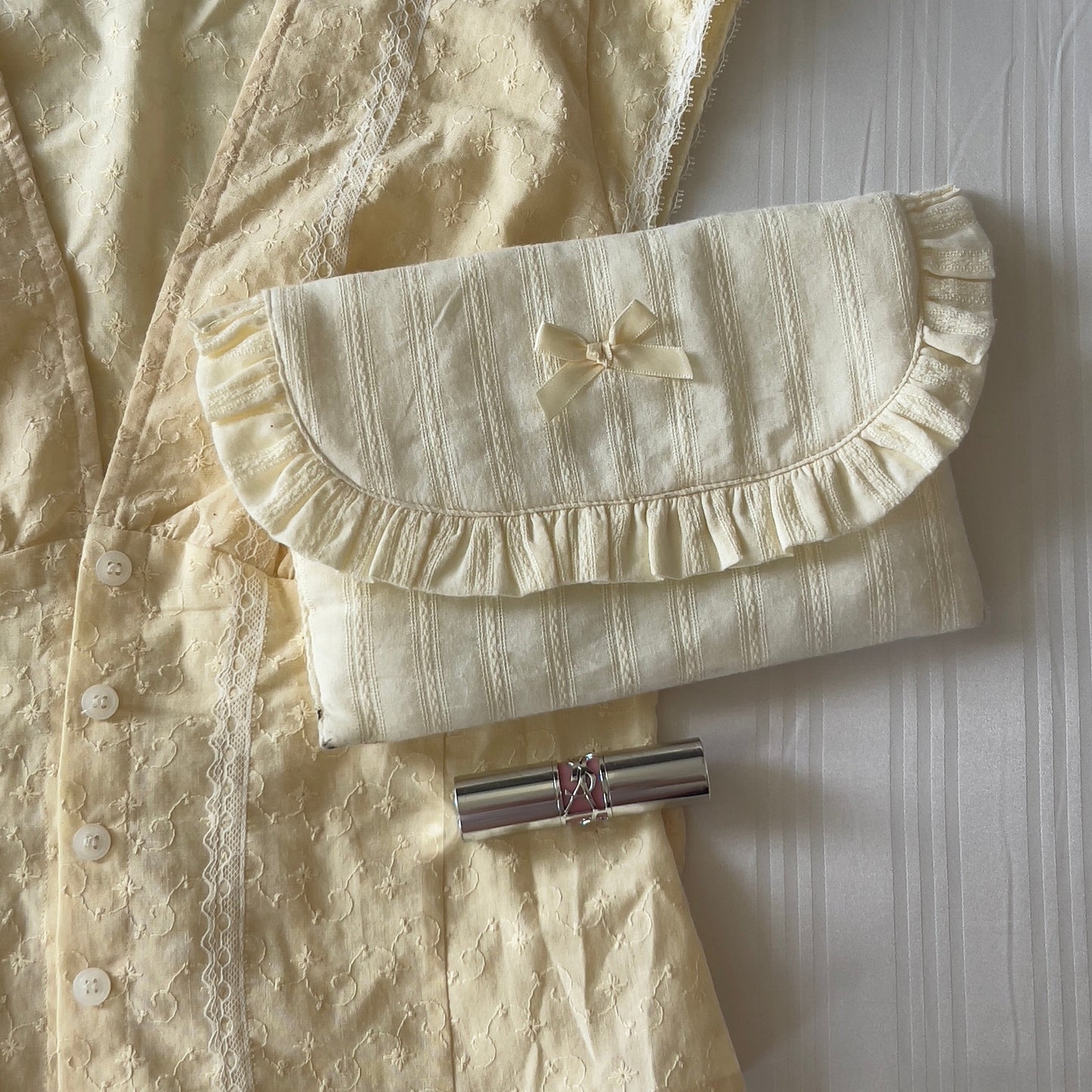 Letter Shaped Ruffles Pouch For Cosmetic & Ipad
