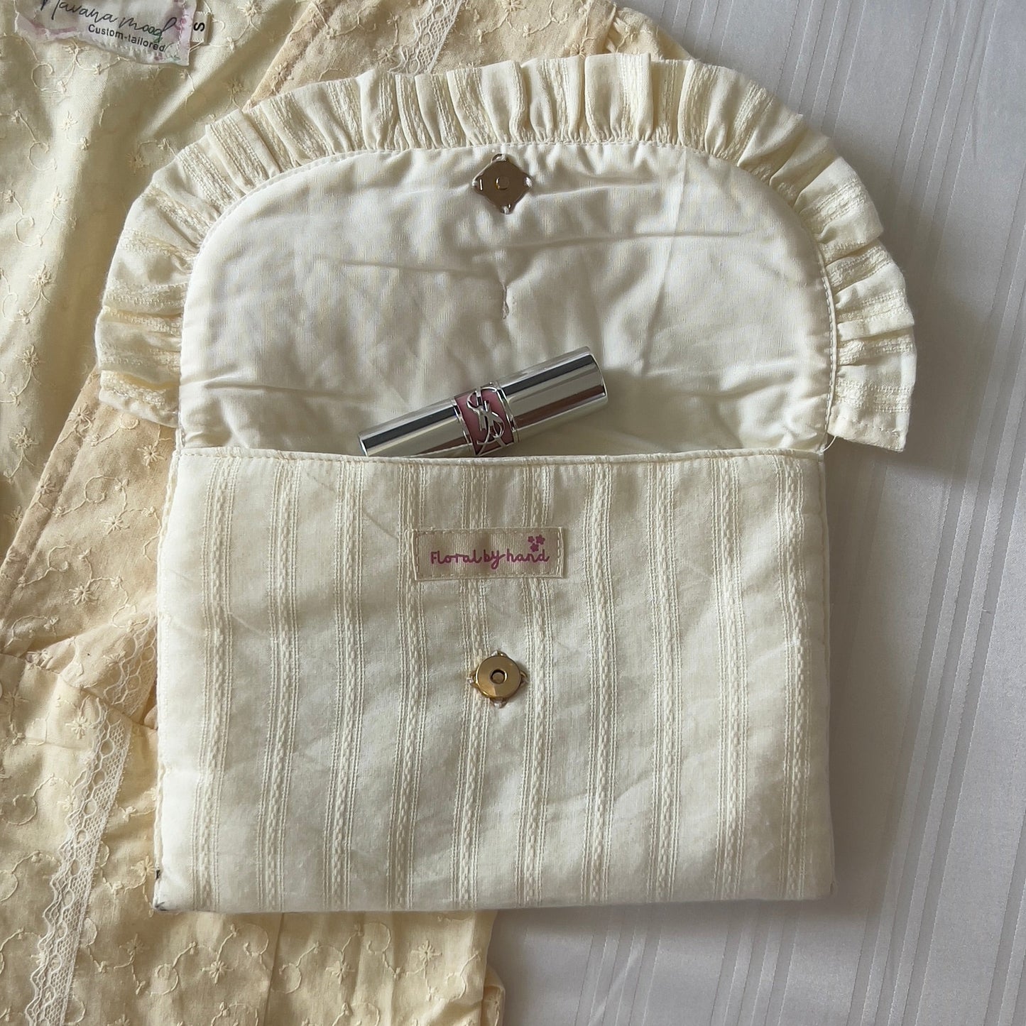 Letter Shaped Ruffles Pouch For Cosmetic & Ipad