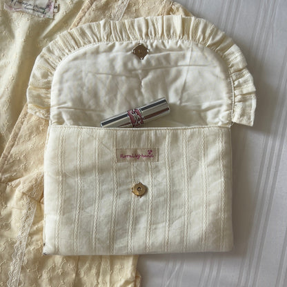 Letter Shaped Ruffles Pouch For Cosmetic & Ipad