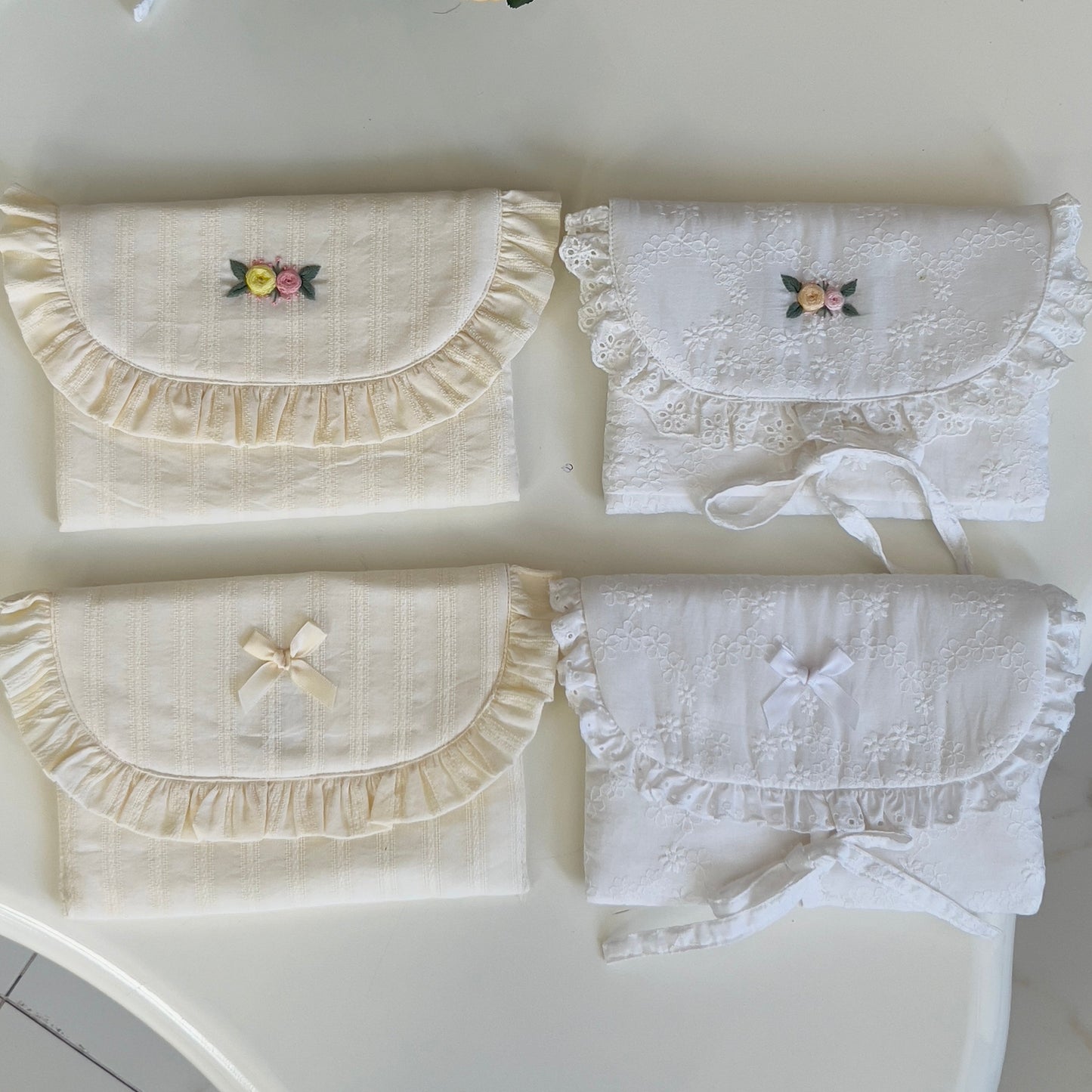 Letter Shaped Ruffles Pouch For Cosmetic & Ipad