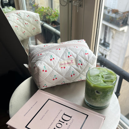 Summer Floral Berry Makeup Bag