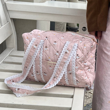 Ballerina Pink Quilted Duffle Bag