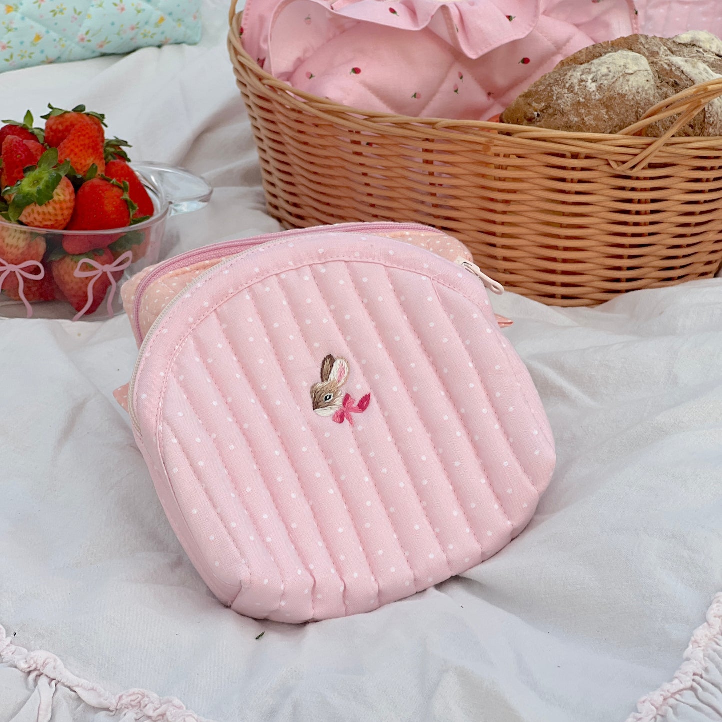Túi đựng mỹ phẩm trang điểm vỏ sò hồng thủ công Ví đựng tiền xu 
