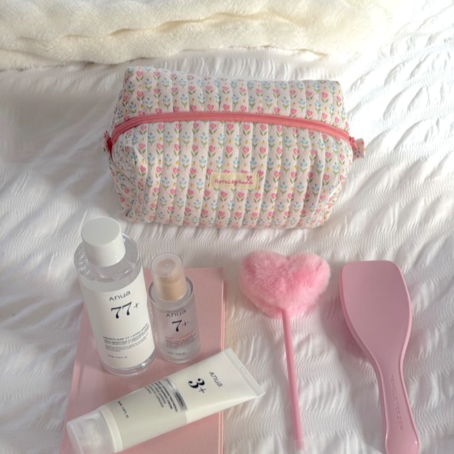 Tulip Printed Cosmetic Pouch