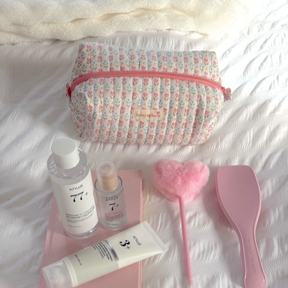 Tulip Printed Cosmetic Pouch