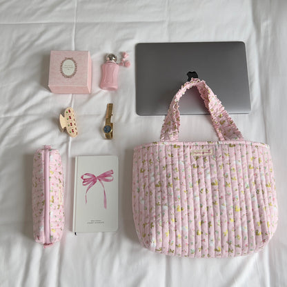 Pink Bunny Floral Tote