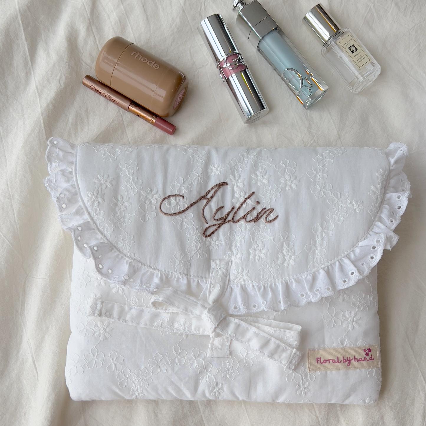 Letter Shaped Ruffles Pouch For Cosmetic & Ipad