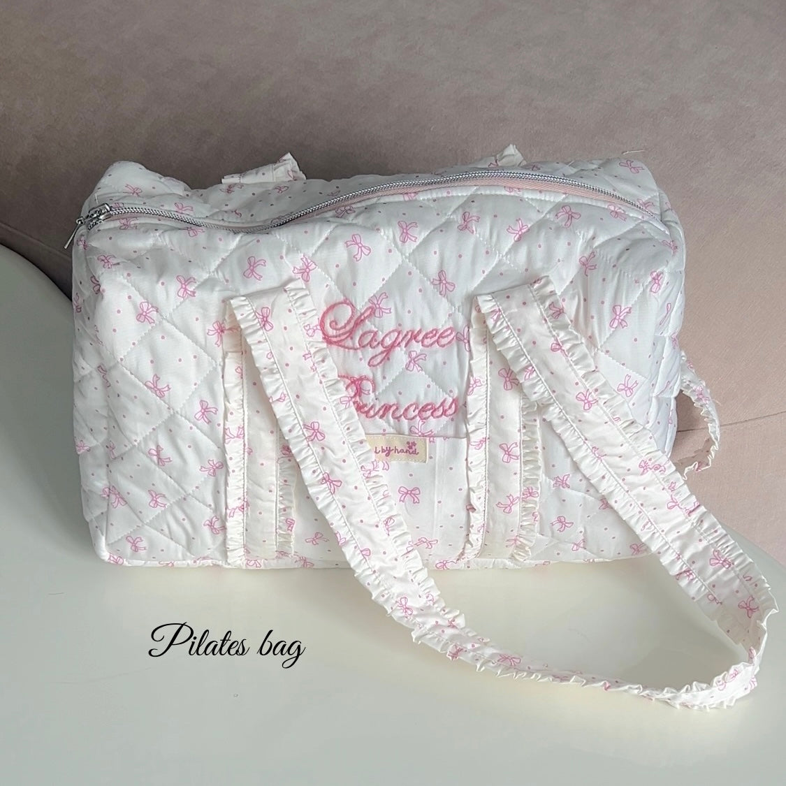 Pink Ribbon Quilted Duffle Bag