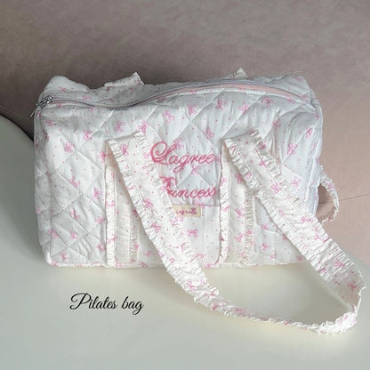 Pink Ribbon Quilted Duffle Bag