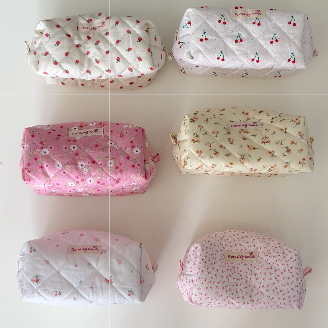 Summer Floral Berry Makeup Bag