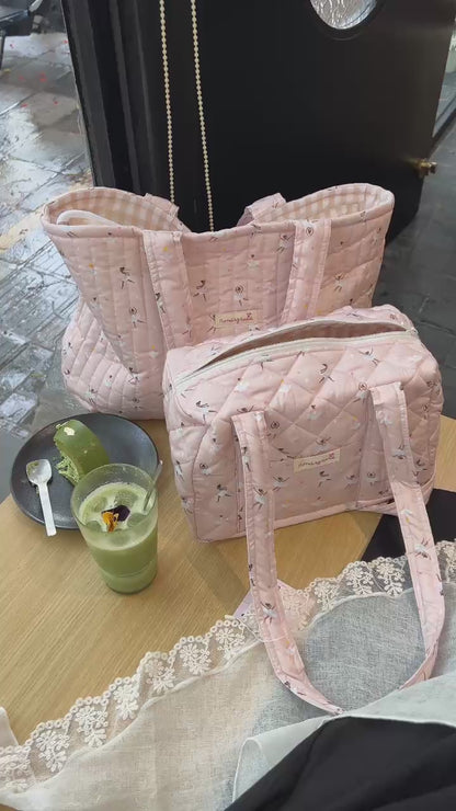 Ballerina Pink Quilted Duffle Bag