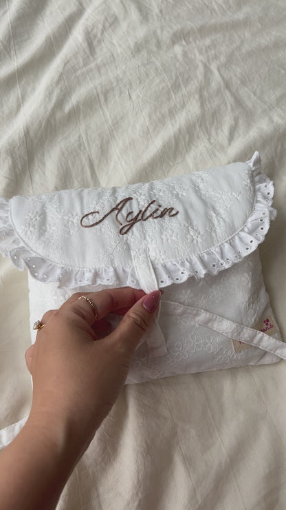 Letter Shaped Ruffles Pouch For Cosmetic & Ipad