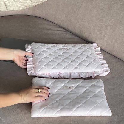 Pastel Pink Laptop Sleeve - Hand-embroidery optional