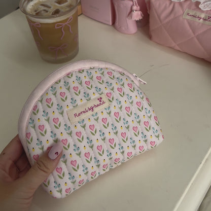 Tulip Printed Cosmetic Pouch